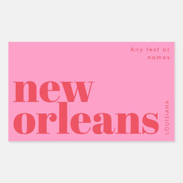 New Orleans Louisiana Typografie Rechteckiger Aufkleber