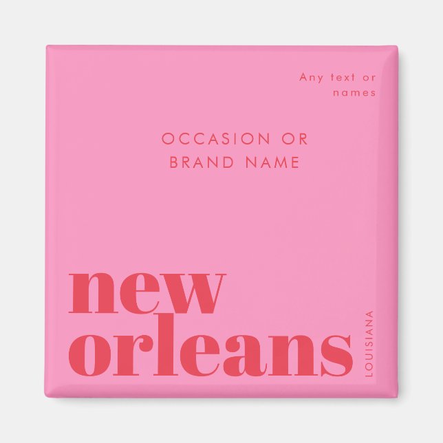 New Orleans Louisiana typografisches Party Magnet (Vorne)