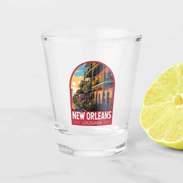 New Orleans Louisiana Vintag Schnapsglas (Vorderseite)