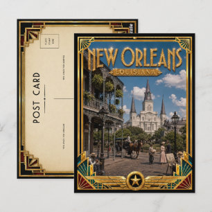 New Orleans Louisiana Vintage Art Deco Golden Age Postkarte