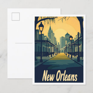 New Orleans Louisiana Vintage-Reiseillustration Postkarte