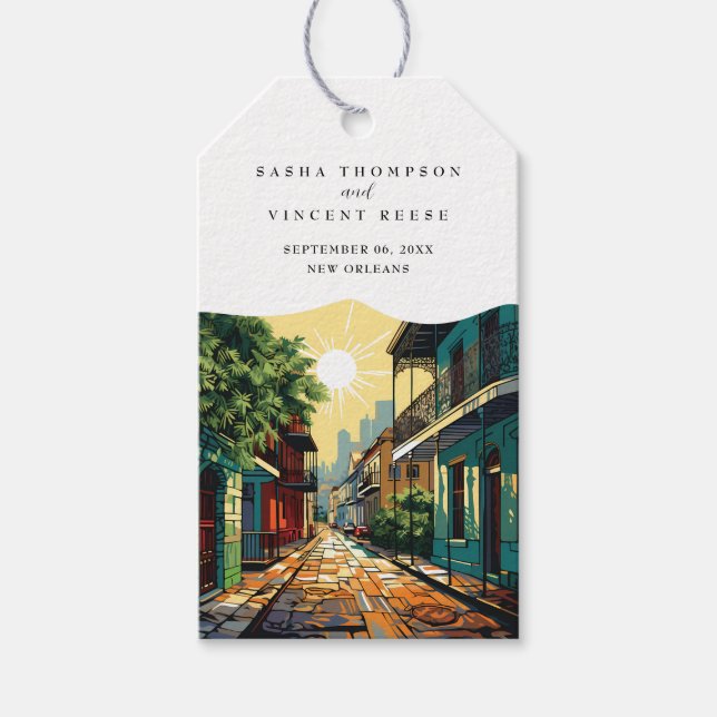 New Orleans Louisiana Wedding Retro Geschenkanhänger (Vorderseite)