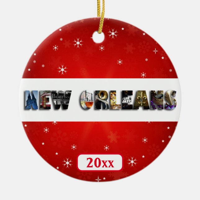 New Orleans Louisiana Weihnachten Keramik Ornament (Vorne)