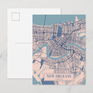 New Orleans Louisiana Windige Stadtplan-Reise Postkarte