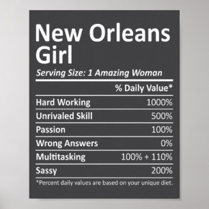 New Orleans Mädchen La Louisiana Lustige Stadt Hei Poster