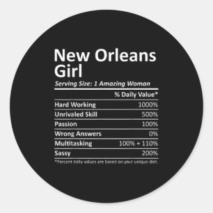 New Orleans Mädchen La Louisiana Lustige Stadt Zuh Runder Aufkleber