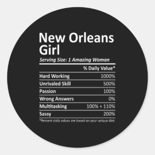 New Orleans Mädchen La Louisiana Lustige Stadt Zuh Runder Aufkleber