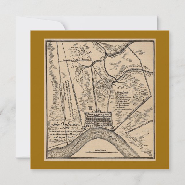 New Orleans Map 1770 (Vorderseite)