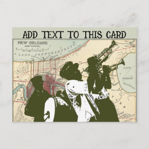 New Orleans Map 1900 Postcard Postkarte
