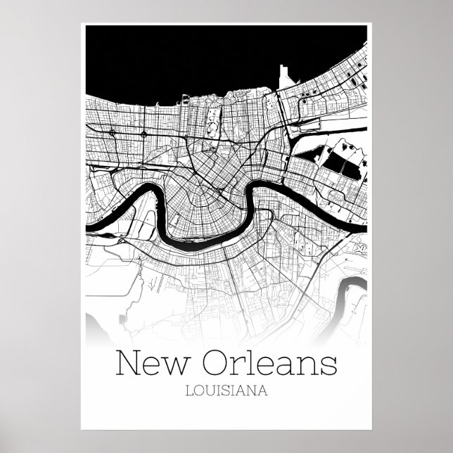 New Orleans Map - Louisiana - City Map Poster (Vorne)
