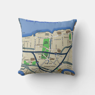 New Orleans Map Pillow Kissen