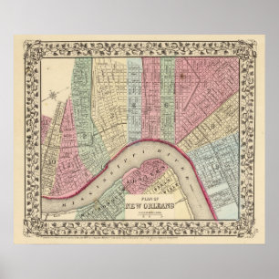 New Orleans Map von Mitchell Poster