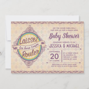 New Orleans Mardi Gras Baby Shower Einladung