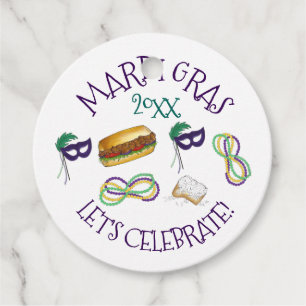 New Orleans Mardi Gras Beignet Beads Maske Po'Boy Geschenkanhänger