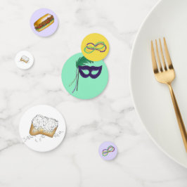 New Orleans Mardi Gras Beignet Beads Maske Po'Boy Konfetti