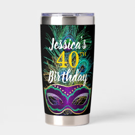 New Orleans Mardi Gras Birthday Tumbler Thermobecher