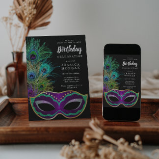 New Orleans Mardi Gras Geburtstagsparty Einladung