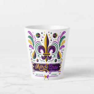 New Orleans Mardi Gras lila gelb grün Milchtasse