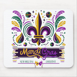 New Orleans Mardi Gras lila gelb grün Mousepad