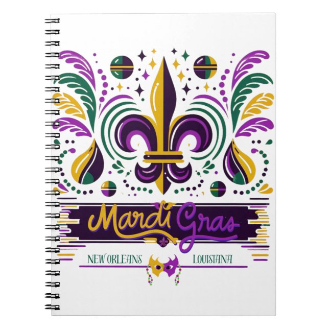 New Orleans Mardi Gras lila gelb grün Notizblock (Vorderseite)