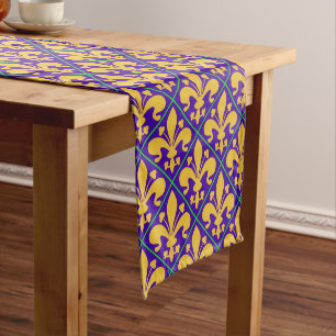 New Orleans Mardi Gras Lilie Kurz Table Ru Mittelgroßer Tischläufer