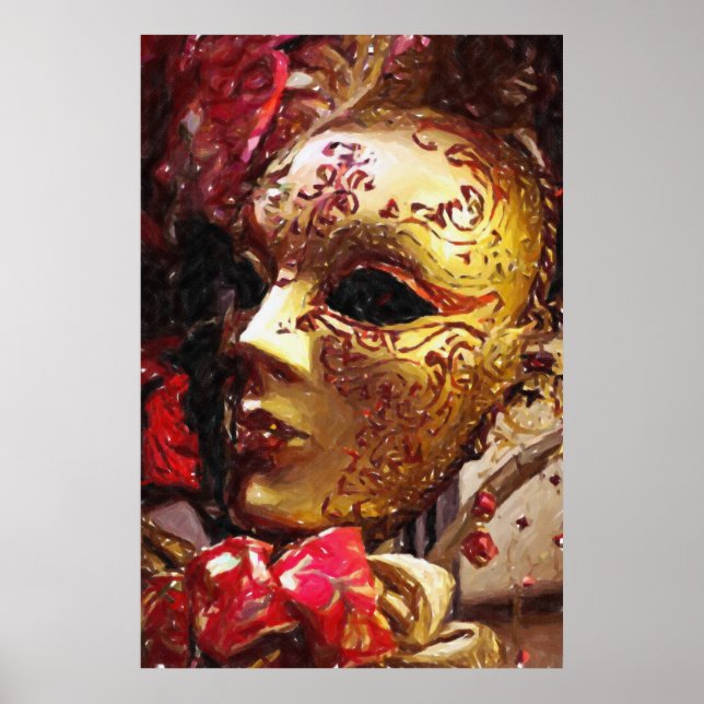 New Orleans Mardi Gras Mask Poster Print (Vorne)