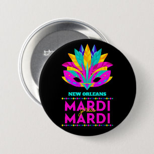 New Orleans Mardi Gras Maske Button