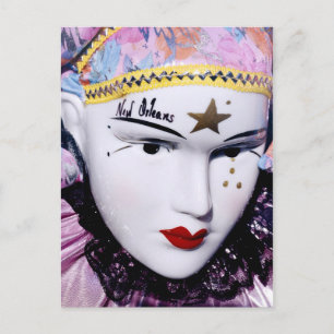 New Orleans Mardi Gras Maske Postkarte