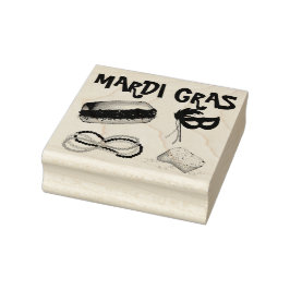 New Orleans Mardi Gras Maskenperlen Beignet NOLA Gummistempel