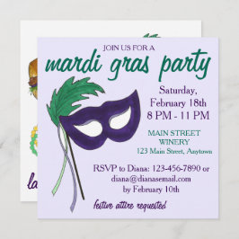 New Orleans Mardi Gras Masquerade Party Einladung