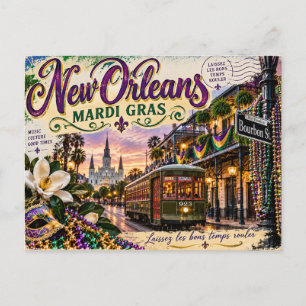 New Orleans Mardi Gras Postkarte