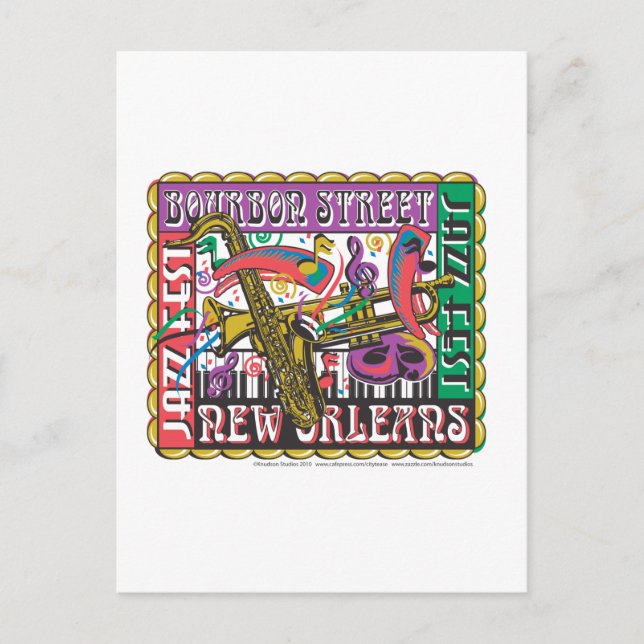 New Orleans Mardi Gras Postkarte (Vorderseite)