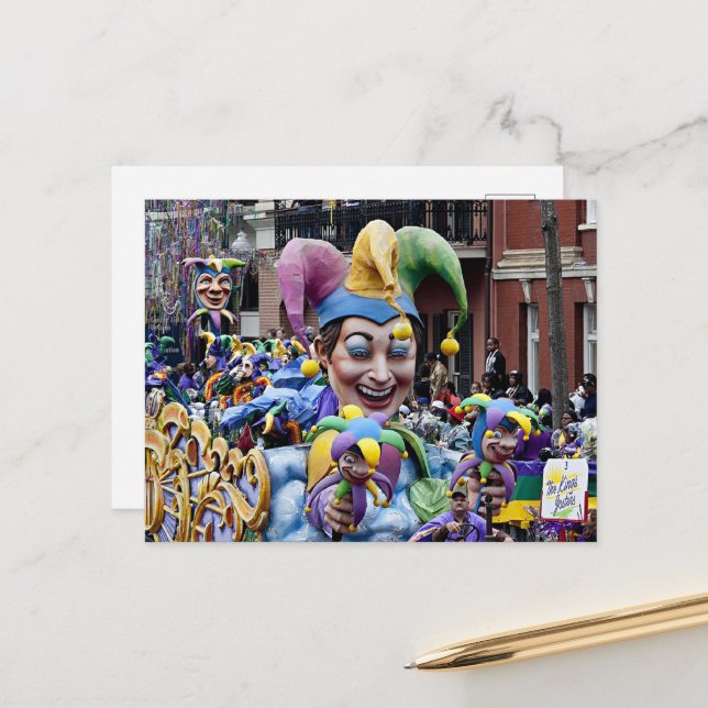New Orleans Mardi Gras Postkarte (Vorderseite/Rückseite Beispiel)