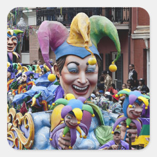 New Orleans Mardi Gras Quadratischer Aufkleber
