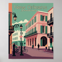 New Orleans Minimalistisch Vintage Travel Poster