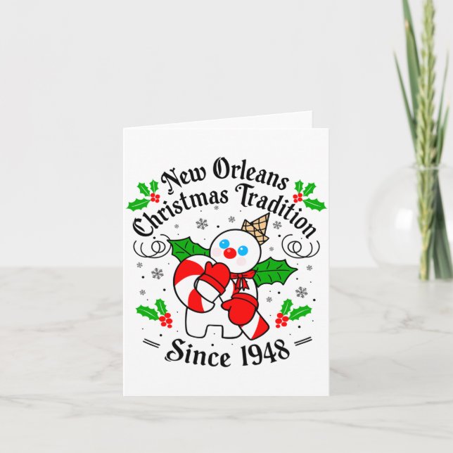 New Orleans Mr Bingle Christmas Tradition Snowman  Karte (Vorderseite)