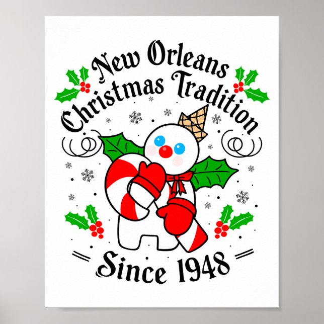 New Orleans Mr Bingle Christmas Tradition Snowman  Poster (Vorne)