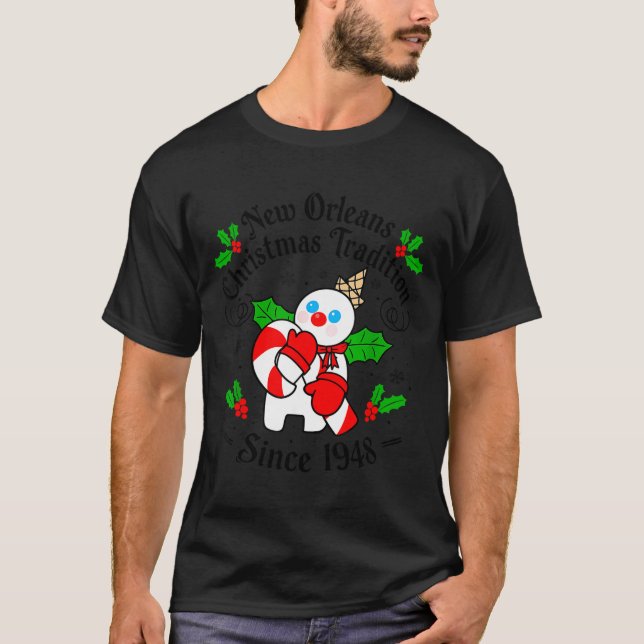 New Orleans Mr Bingle Christmas Tradition Snowman  T-Shirt (Vorderseite)