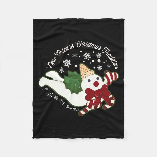 New Orleans Mr Bingle Christmas Tradition Snowmen  Fleecedecke (Vorderseite)