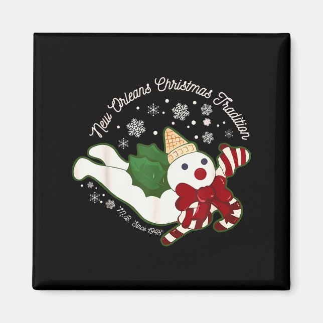 New Orleans Mr Bingle Christmas Tradition Snowmen  Magnet (Vorne)