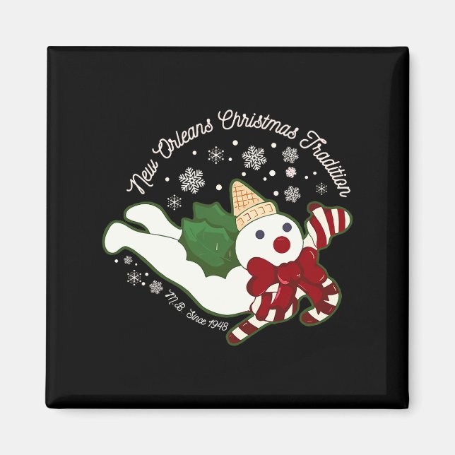 New Orleans Mr Bingle Christmas Tradition Snowmen  Magnet (Vorne)