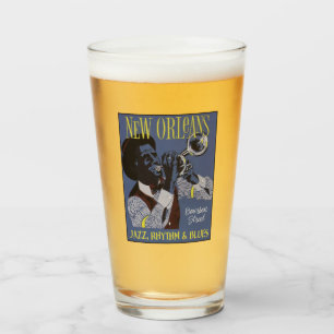 New Orleans Music - benutzerdefinierter Text Glas
