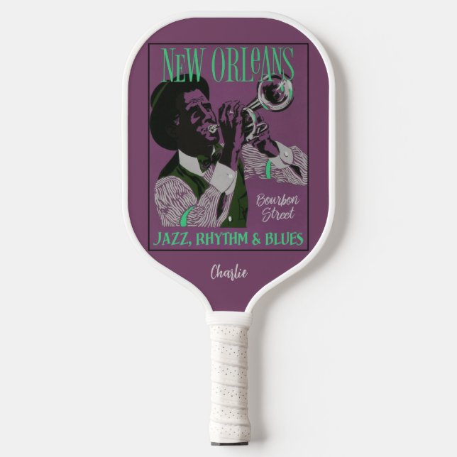 New Orleans Music individuelle Name Pickleball Schläger (Vorderseite)