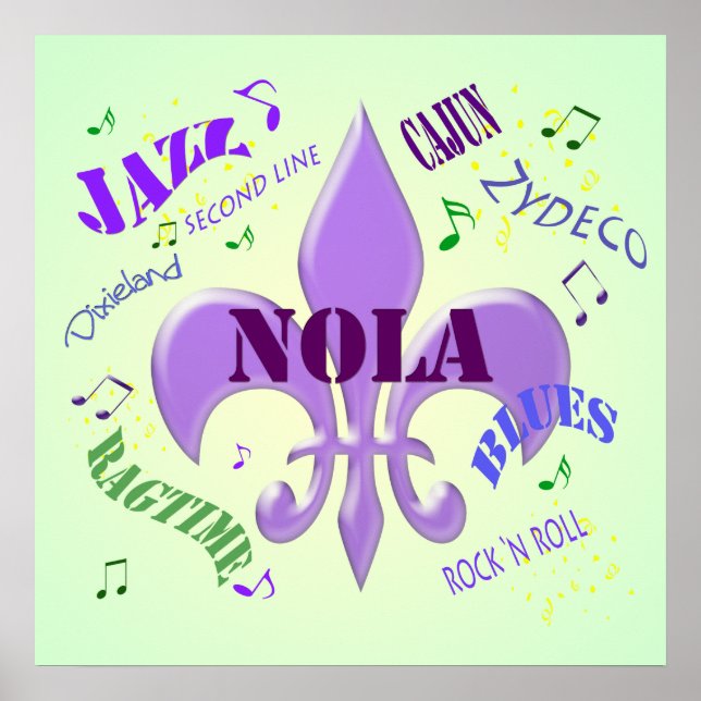 New Orleans Music Poster (Vorne)
