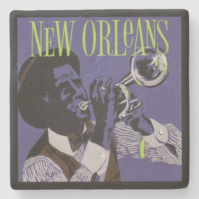 New Orleans Music stone Untersetzer (Vorderseite)