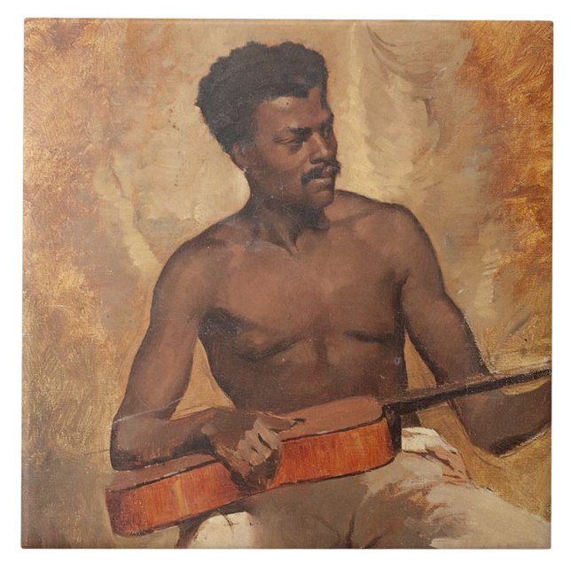 New Orleans Musician (Gitarrist) (Francis Millet) Fliese (Vorderseite)