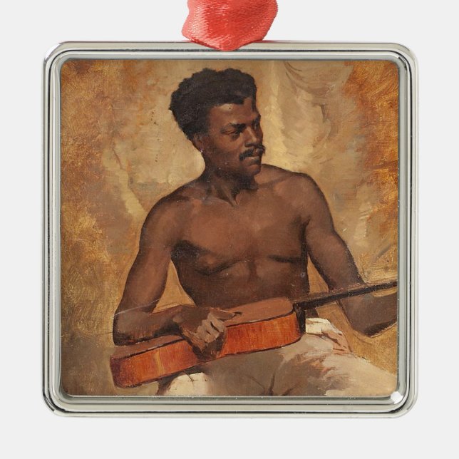 New Orleans Musician (Gitarrist) (Francis Millet) Ornament Aus Metall (Vorne)