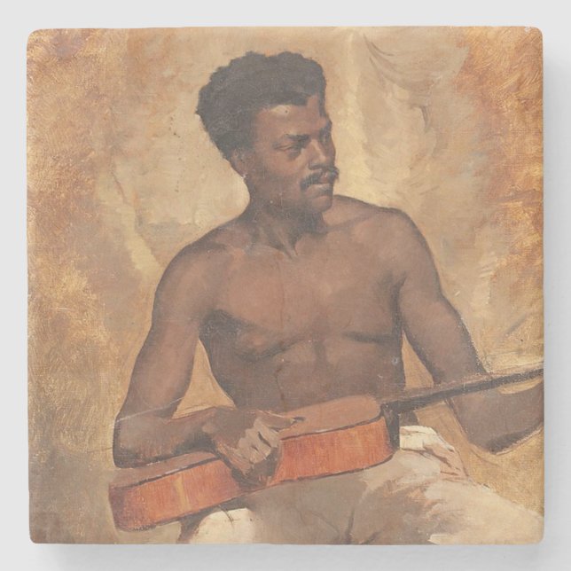 New Orleans Musician (Gitarrist) (Francis Millet) Steinuntersetzer (Vorderseite)