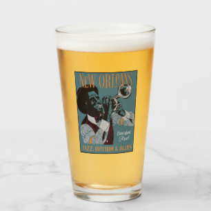 New Orleans Musik benutzerdefinierter Text Glas