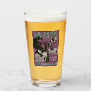New Orleans Musik benutzerdefinierter Text Glas